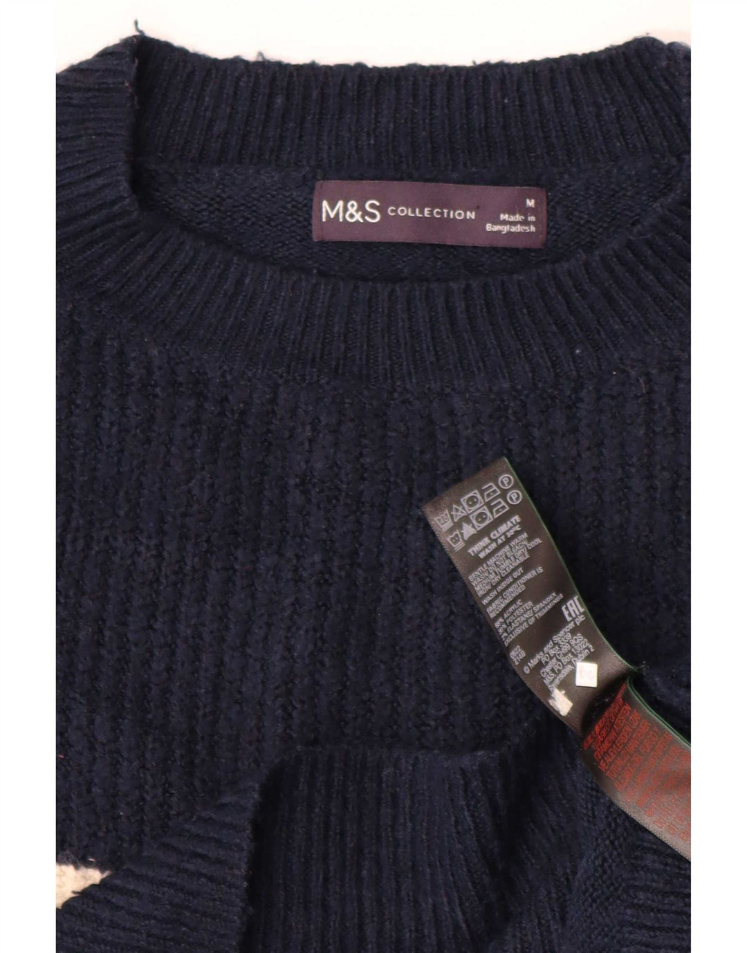 Marks & Spencer ženski džemper s okruglim izrezom UK 14 Srednje tamnoplava