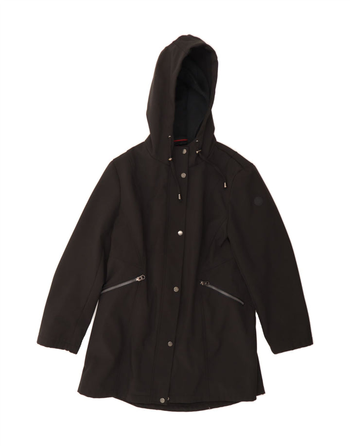 FRENCH CONNECTION Womens Hooded Windbreaker Coat UK 18 XL Black Polyester Vintage French Connection and Second-Hand French Connection from Messina Hembry 