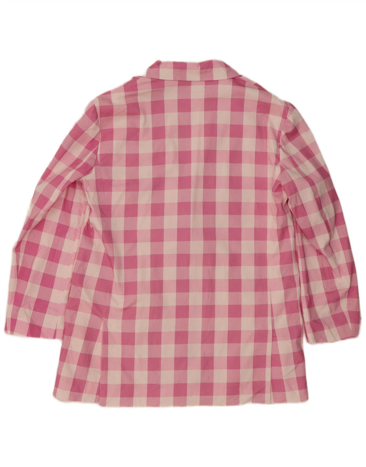 ZARA ženski sako sa 2 gumba UK 16 Large Pink Gingham