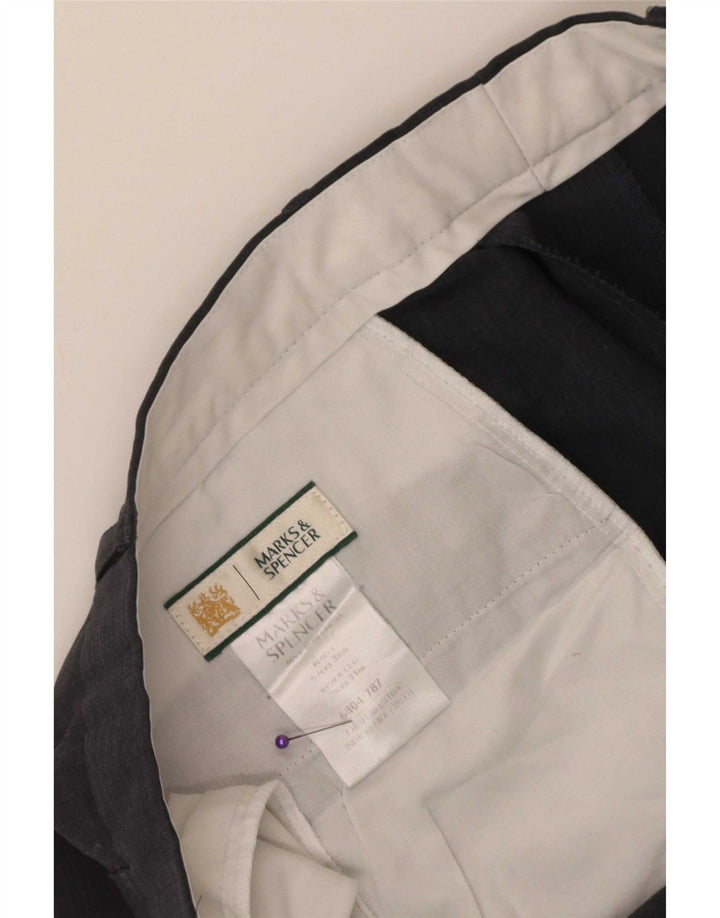 Marks & Spencer muške hlače ravnog odijela W38 L31 tamnoplavi poliester