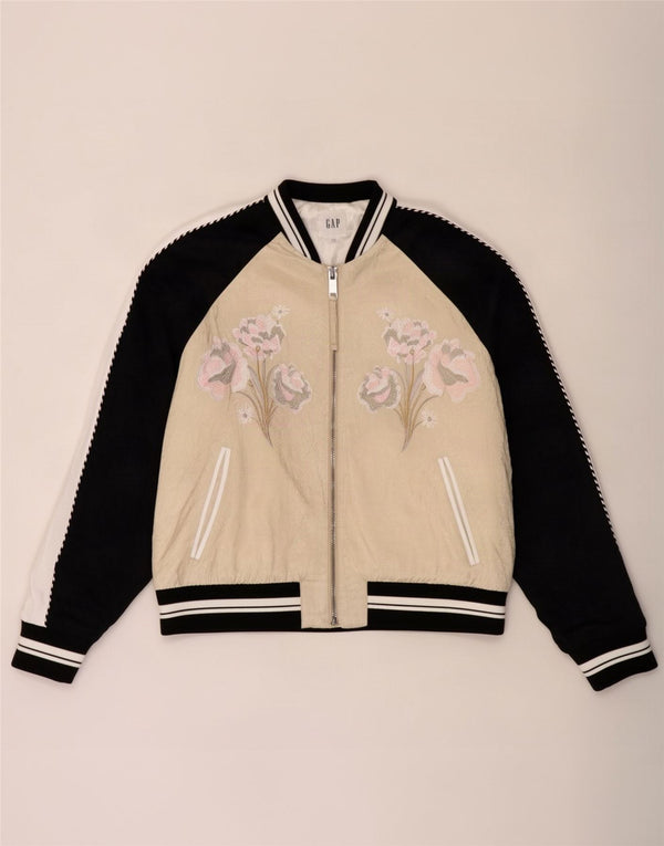 Gap ženska velika bomber jakna s grafičkim motivima UK 16 Large Beige Floral Rayon