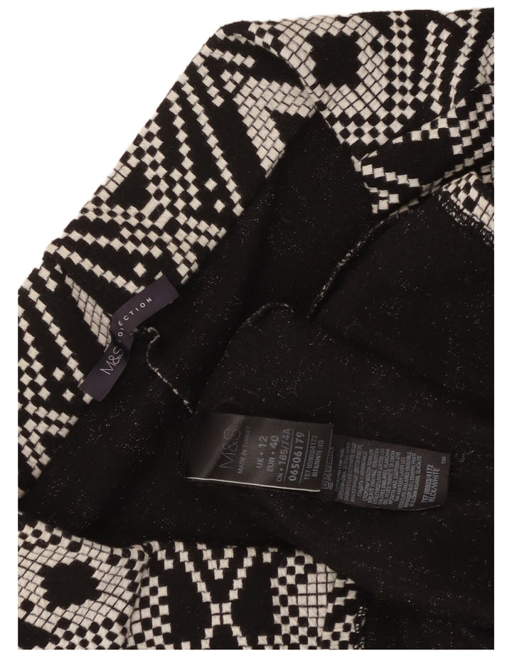 Marks & Spencer ženska pencil suknja UK 12 srednje W30 crna geometrijska