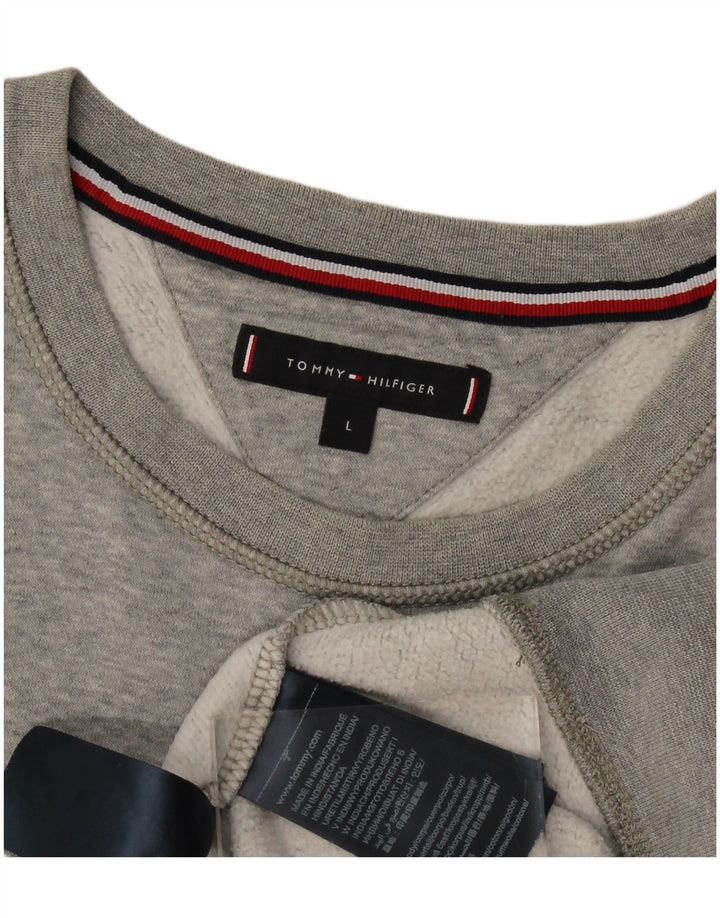 Tommy Hilfiger muški džemper s grafičkim motivima, veliki sivi pamuk