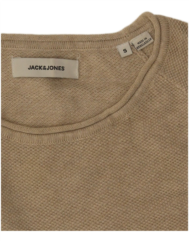 Jack & Jones muški džemper s veznim izrezom mali bež