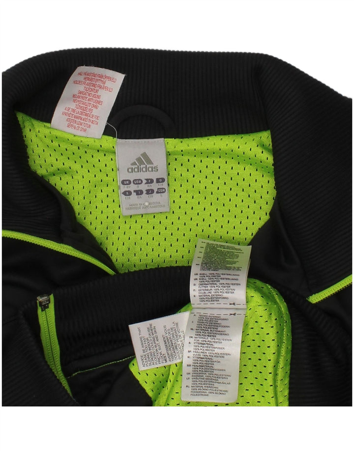 ADIDAS Girls Tracksuit Top Jacket 7-8 Years Black Polyester