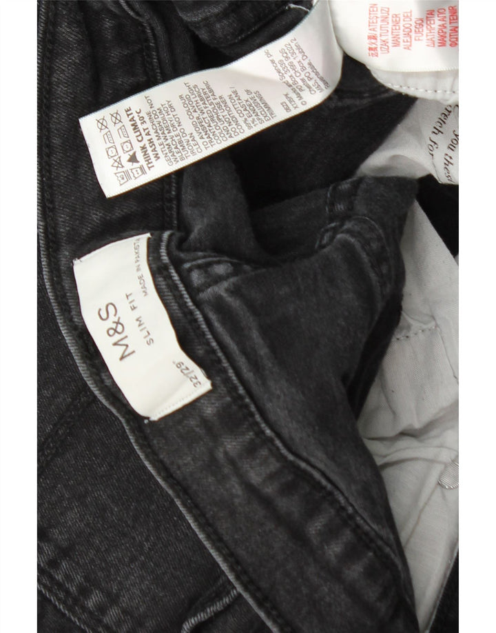 Marks & Spencer muške uske traperice W32 L26 crni pamuk