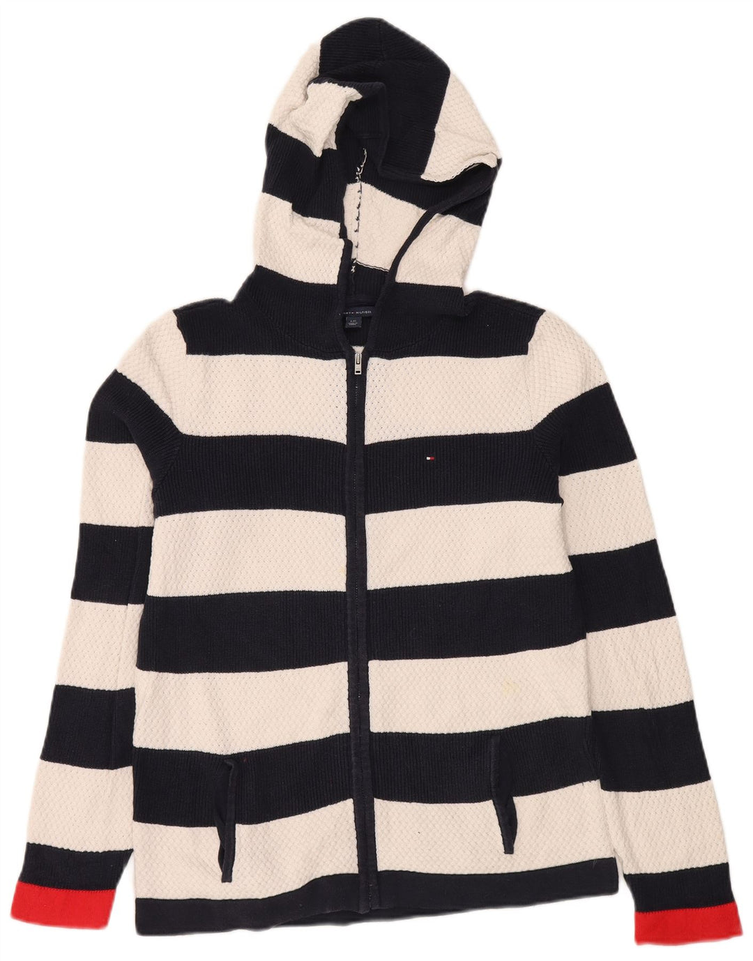 TOMMY HILFIGER Ženski kardigan pulover UK 16 Veliki tamnoplavi na pruge