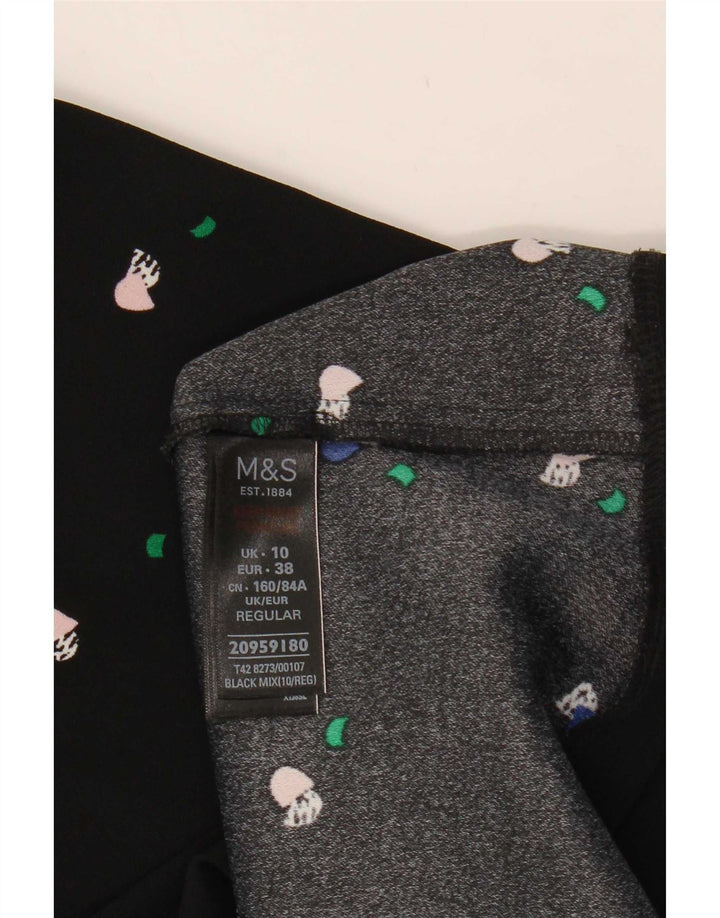 Marks & Spencer ženska haljina A-kroja s apstraktnim uzorkom UK 10 Mala crna
