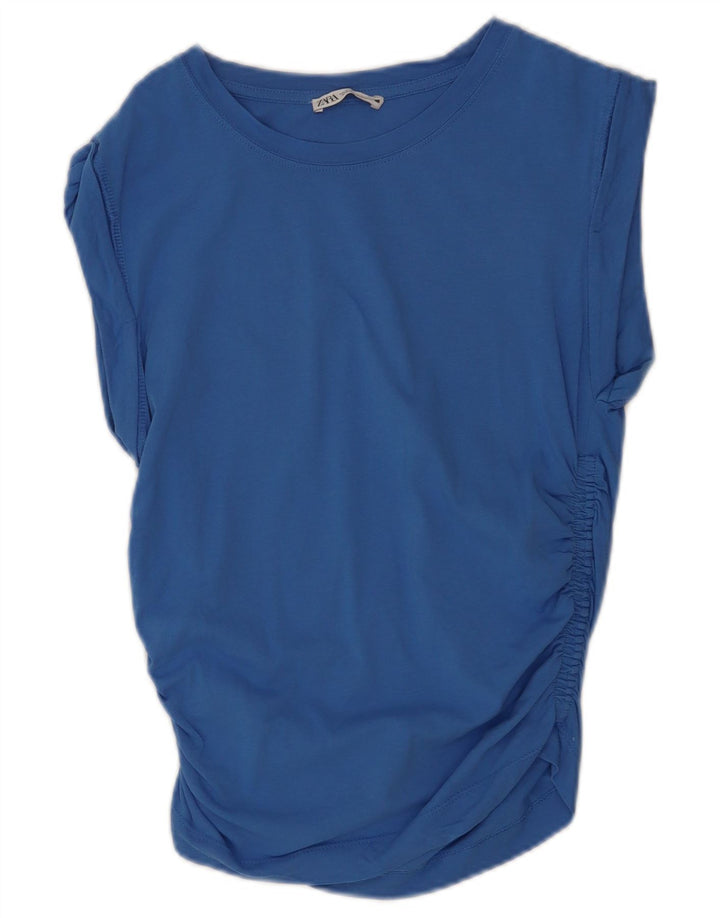 Zara ženski gornji dio bluze bez rukava UK 10 Small Blue