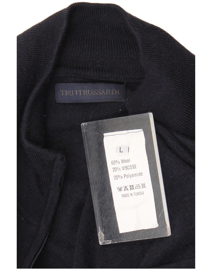 Trussardi muški kardigan pulover veliki tamnoplavi vuneni