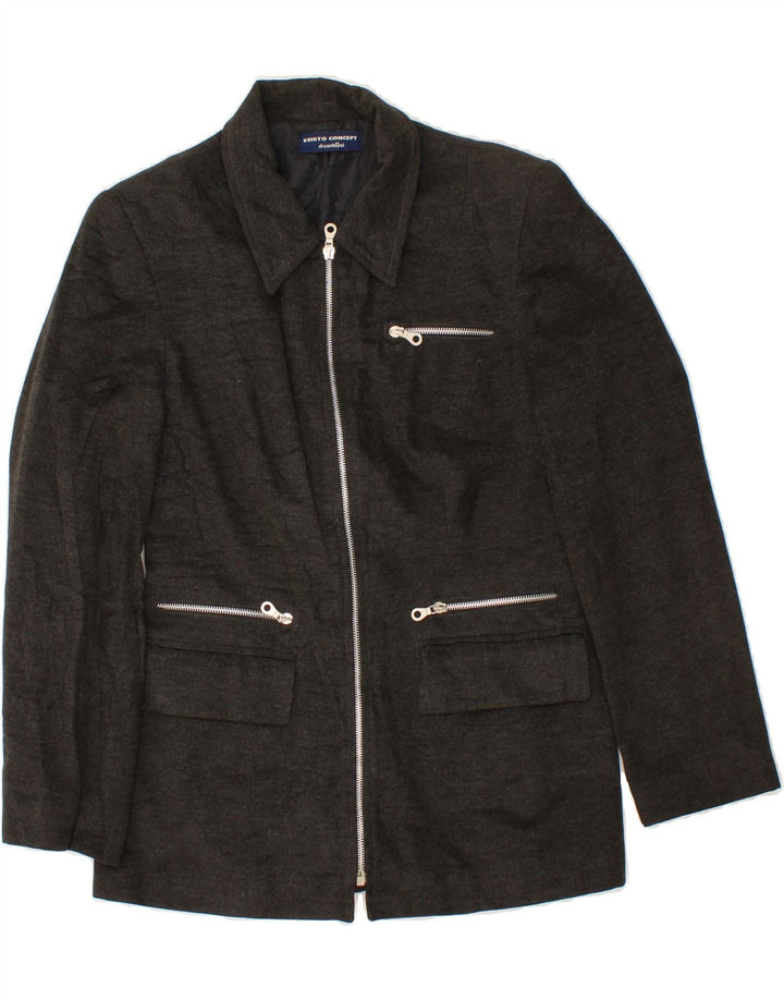 CONBIPEL Womens Full Zip Blazer Jacket IT 44 Medium Grey Viscose Vintage Conbipel and Second-Hand Conbipel from Messina Hembry 