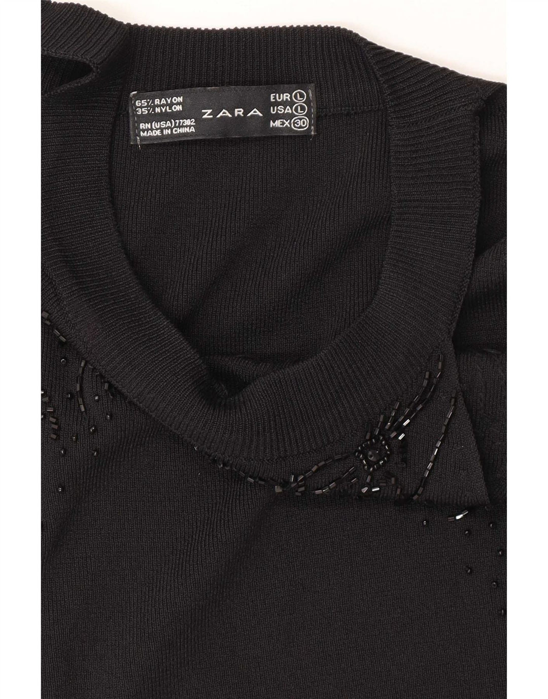Zara ženska majica bez rukava UK 14 Large Black Rayon
