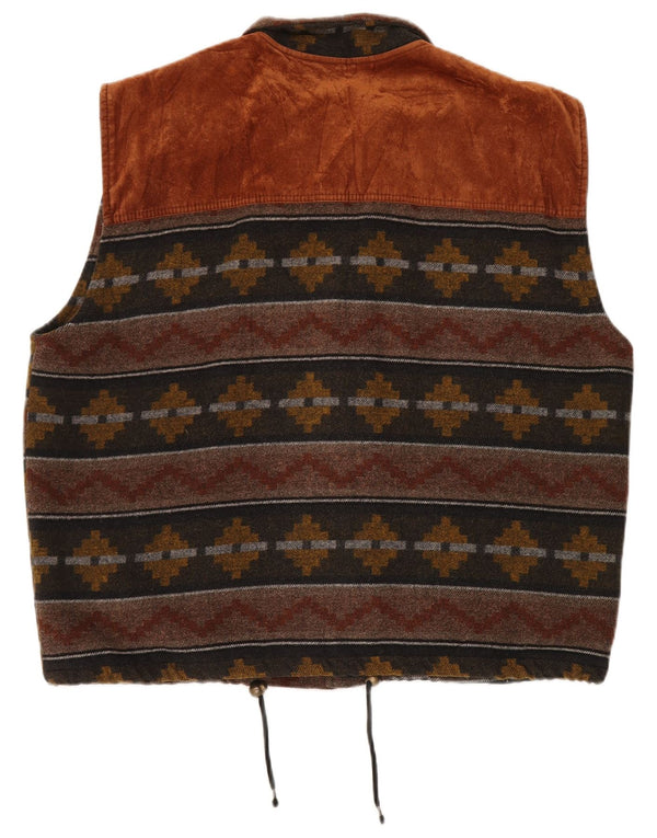 Brugi Mens Duffle Gilet UK 42 XL Smeđa geometrijska vuna