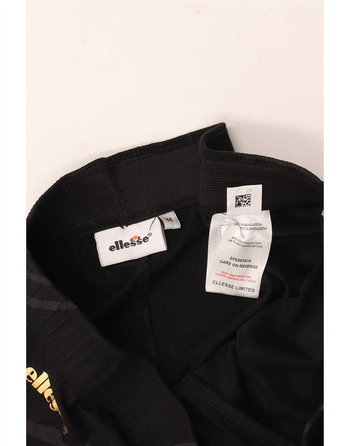 Ellesse ženske Capri tajice UK 12 Srednje crni geometrijski pamuk