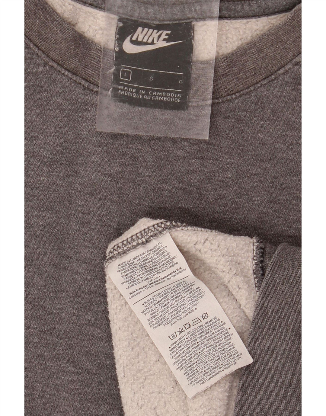 NIKE Mens Sweatshirt Jumper Large Grey Cotton