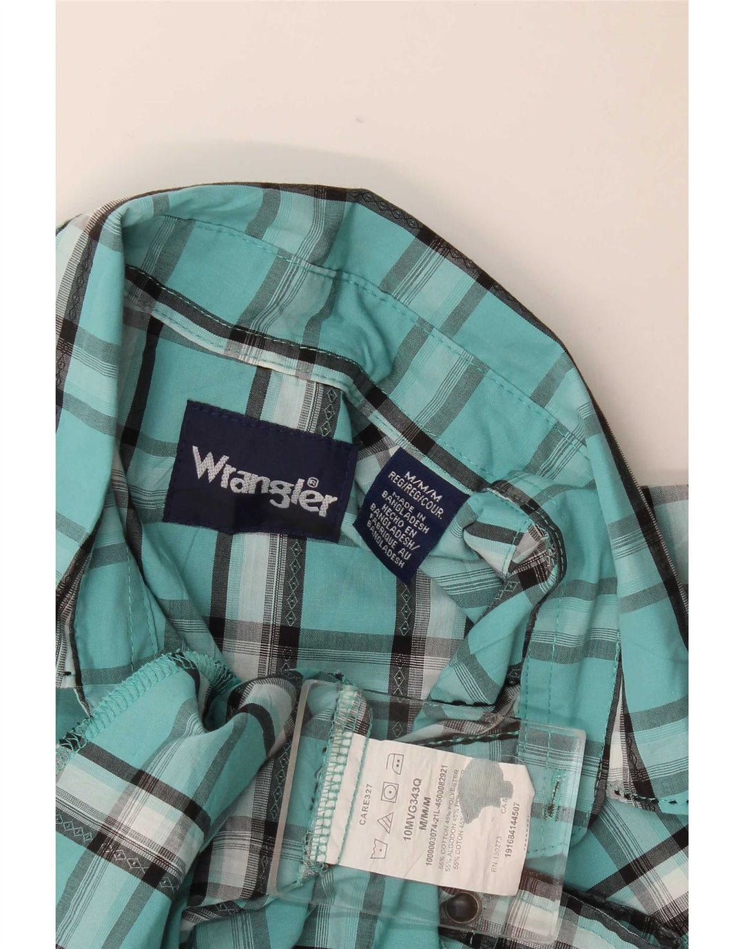 Wrangler muška košulja srednje tirkizne karirane pamučne boje