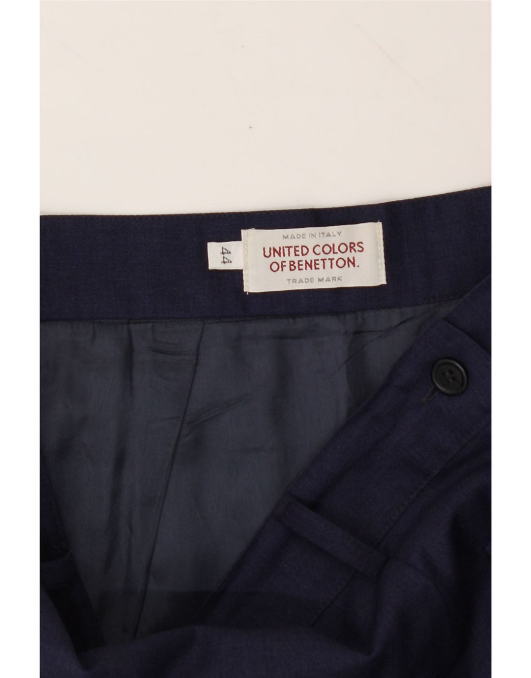 BENETTON Womens Pencil Skirt IT 44 Medium W30 Navy Blue Virgin Wool Vintage Benetton and Second-Hand Benetton from Messina Hembry 