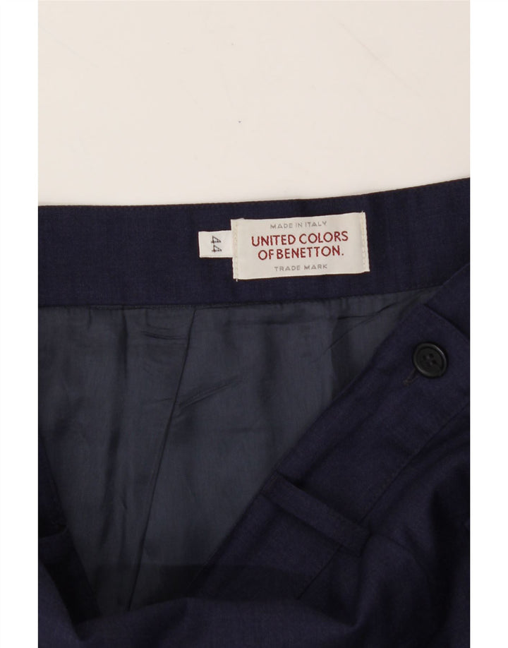 BENETTON Womens Pencil Skirt IT 44 Medium W30 Navy Blue Virgin Wool Vintage Benetton and Second-Hand Benetton from Messina Hembry 