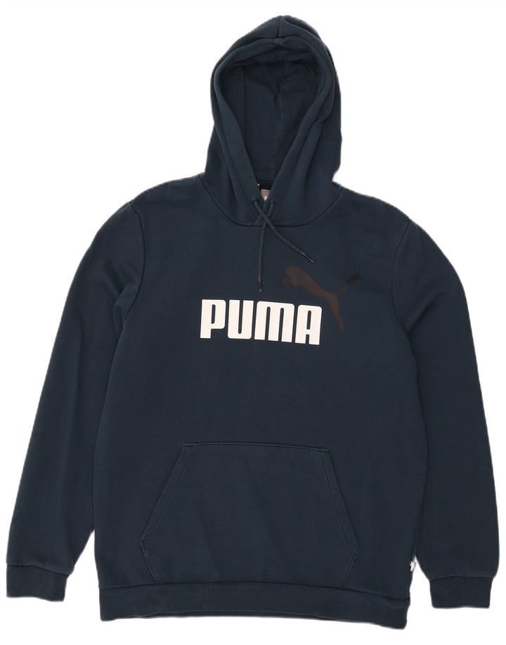Puma muška majica s kapuljačom srednje plave boje