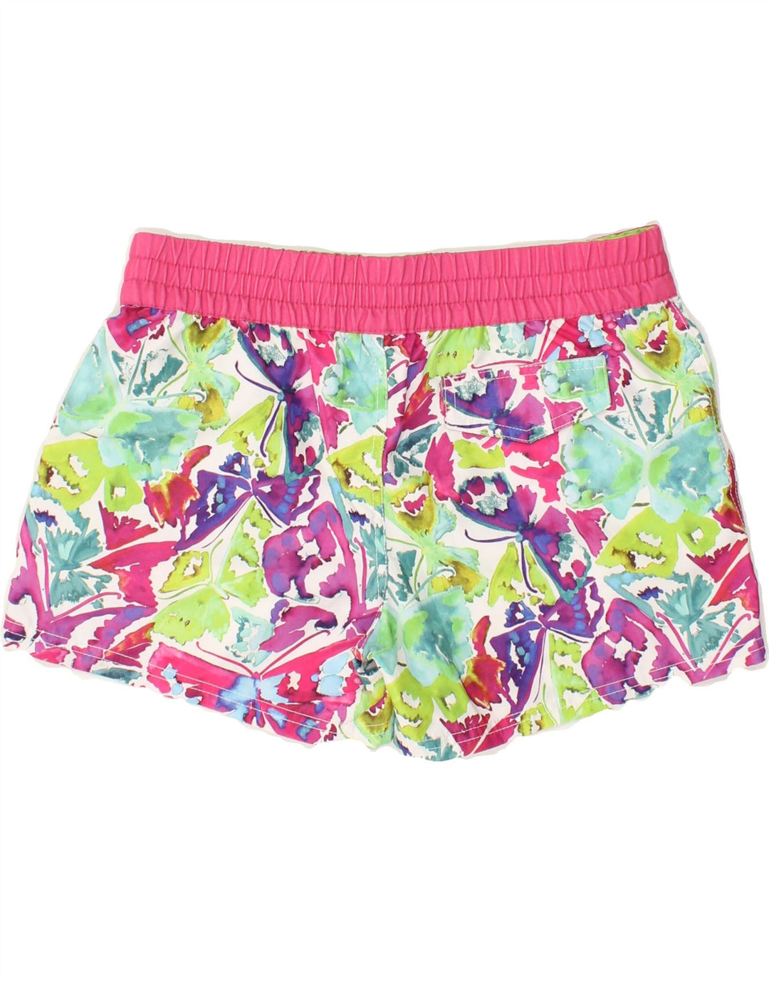 MAUI AND SONS Womens Abstract Pattern Sport Shorts UK 12 Medium Pink Vintage Maui and Sons and Second-Hand Maui and Sons from Messina Hembry 