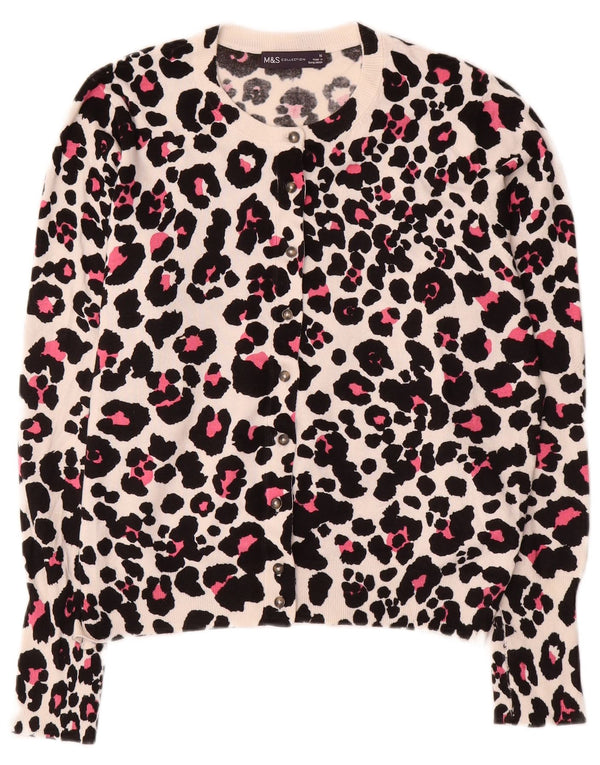 Marks & Spencer ženski kardigan džemper UK 16 Veliki bež životinjski print