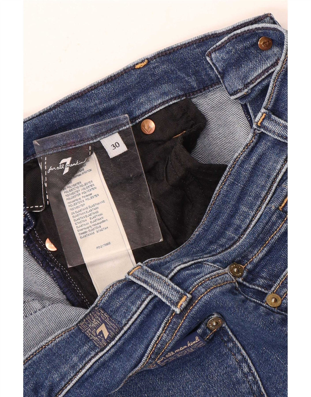 7 For All Mankind ženske uske traperice W30 L30 plavi poliester