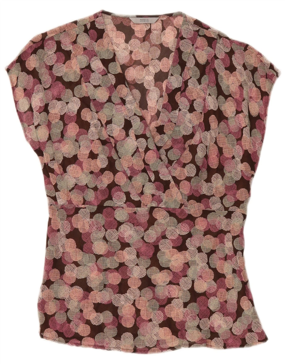 MARKS & SPENCER Ženska majica bez rukava UK 12 srednje ljubičasta geometrijska