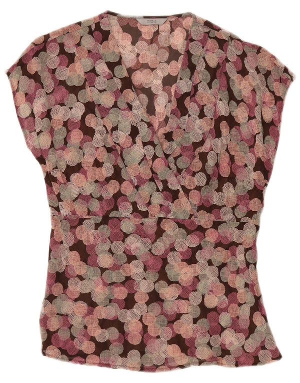 MARKS & SPENCER Ženska majica bez rukava UK 12 srednje ljubičasta geometrijska