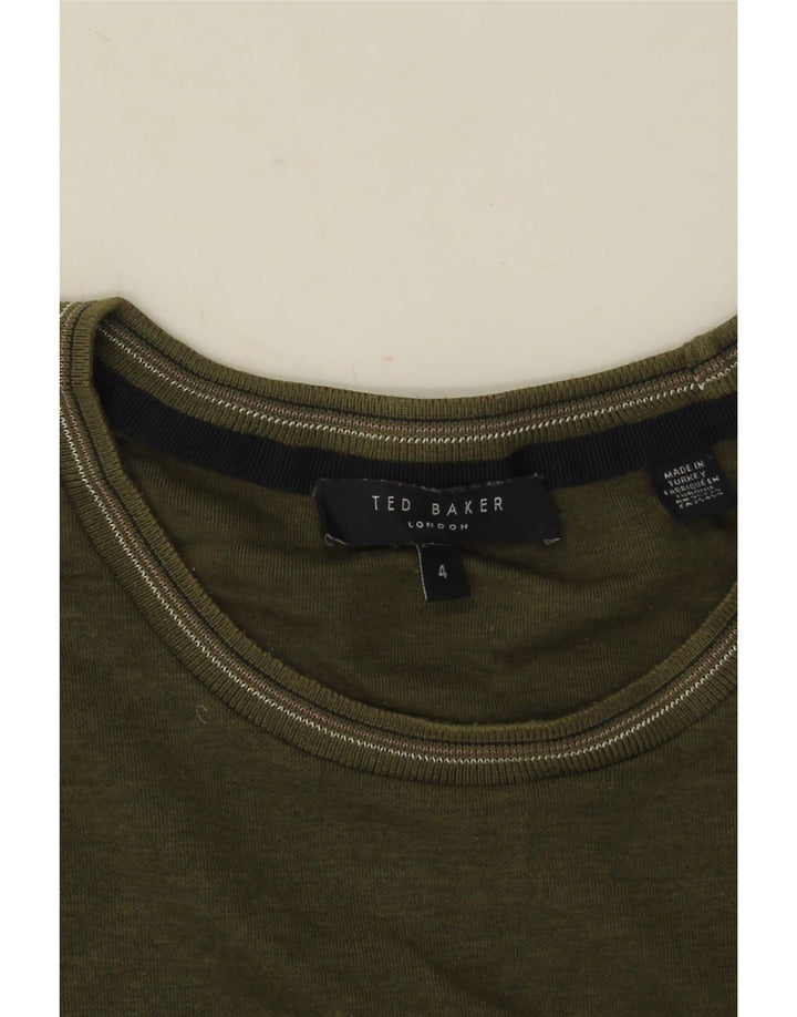 Ted Baker Muška majica kratkih rukava Veličina 4 veliki kaki pamuk