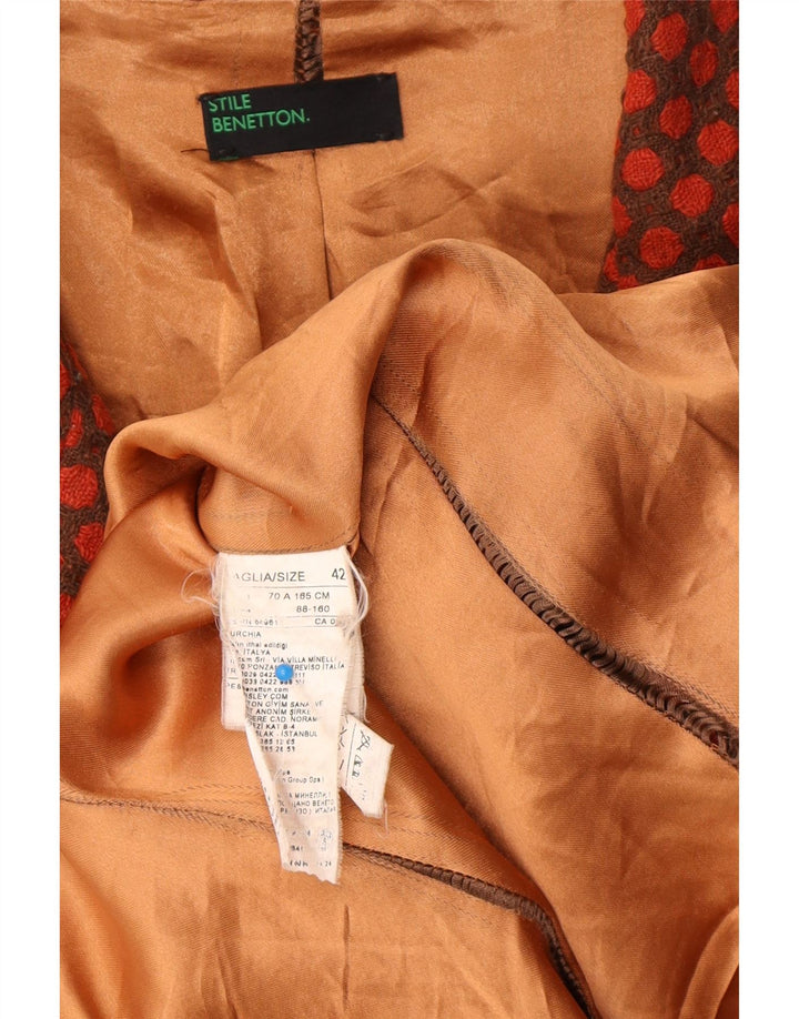 BENETTON Womens Overcoat IT 42 Medium Burgundy Polka Dot Acetate Vintage Benetton and Second-Hand Benetton from Messina Hembry 