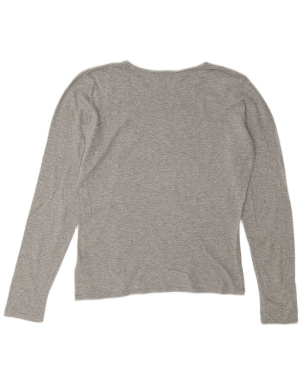 Calvin Klein Jeans Ženska majica dugih rukava UK 10 Mali sivi flekasti pamuk