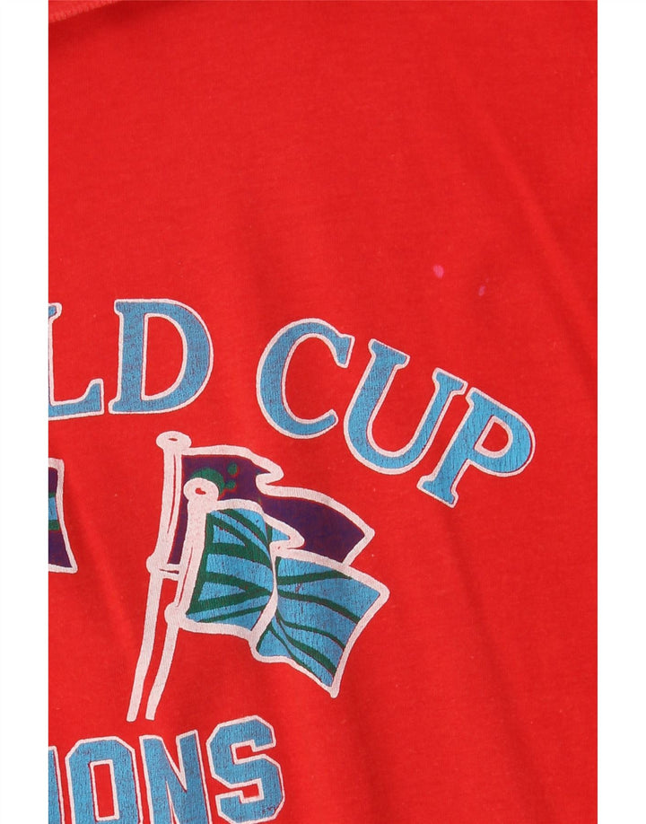 Vintage ženska majica kratkih rukava s grafičkim motivima IT 42 Srednje crvena pamuk