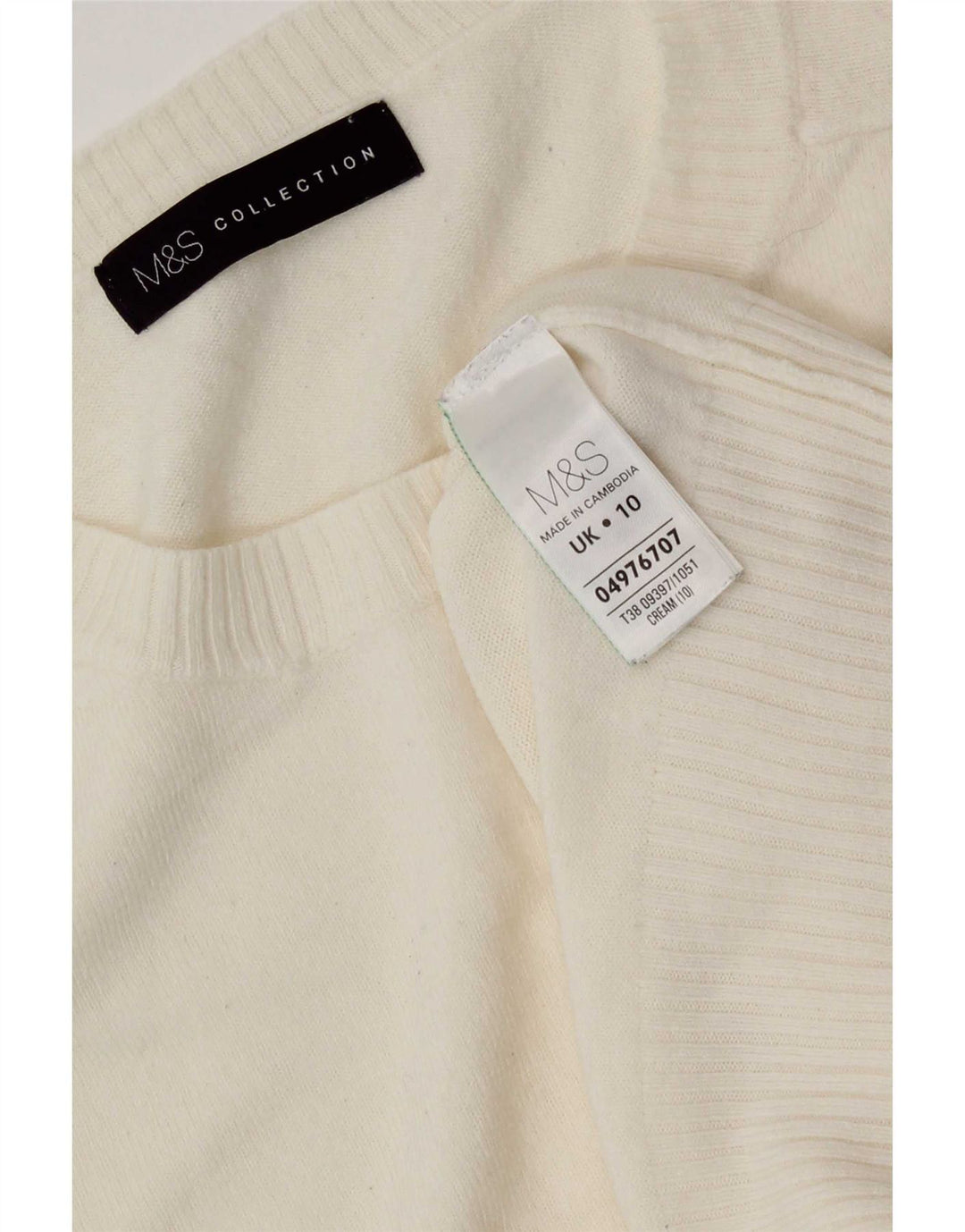 Marks & Spencer ženski džemper s okruglim izrezom UK 10 Small Off White