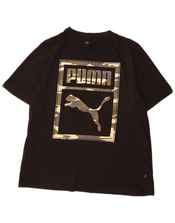 Puma muška grafička majica kratkih rukava XL crni pamuk