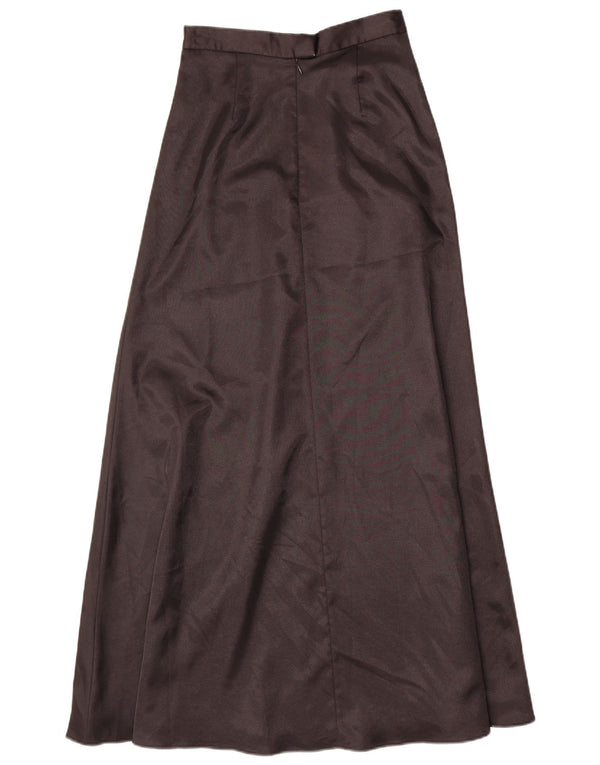 Vintage ženska maksi suknja UK 6 XS W24 crni poliester