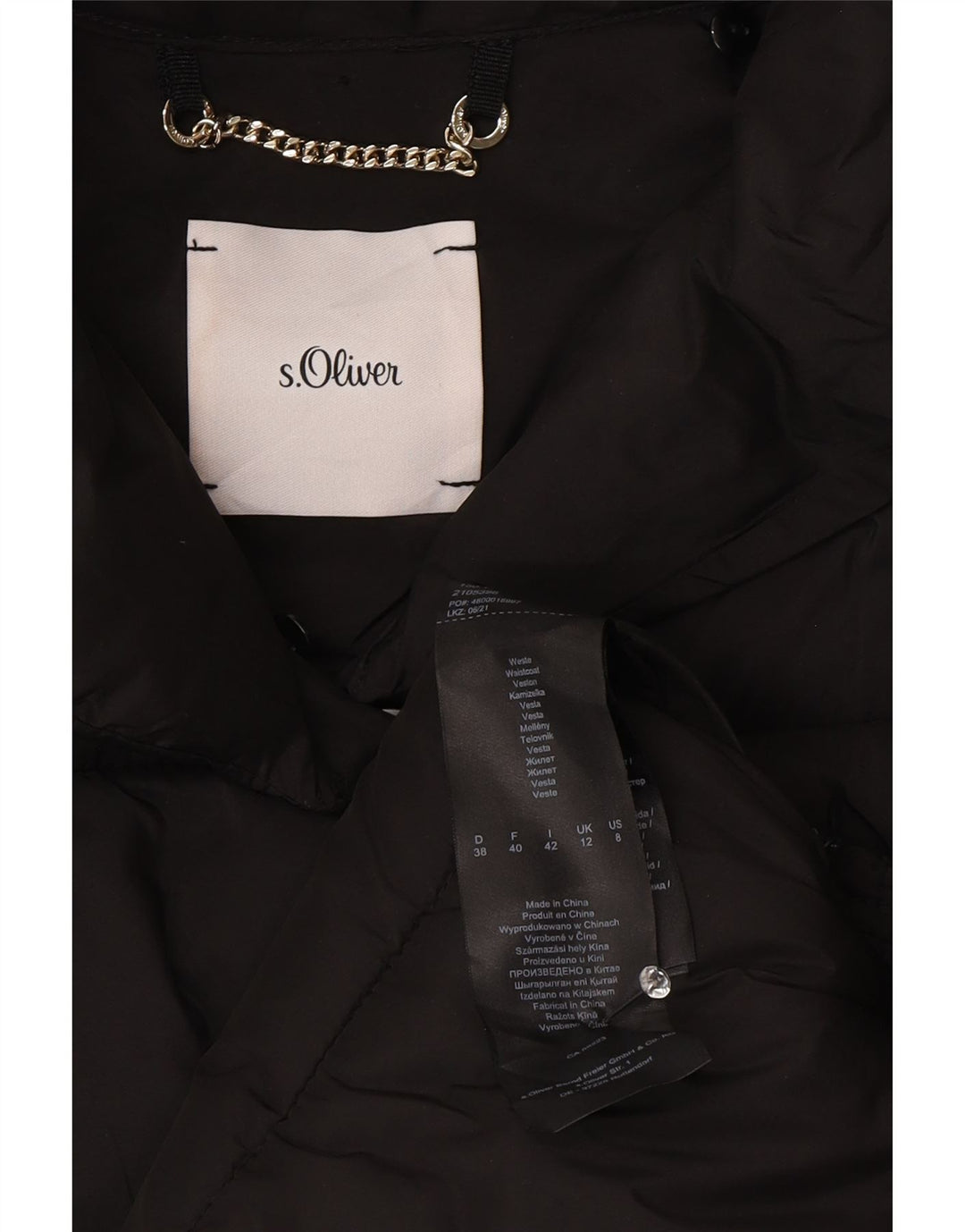 S.Oliver ženski podstavljeni kaput bez rukava UK 12 srednji crni poliester