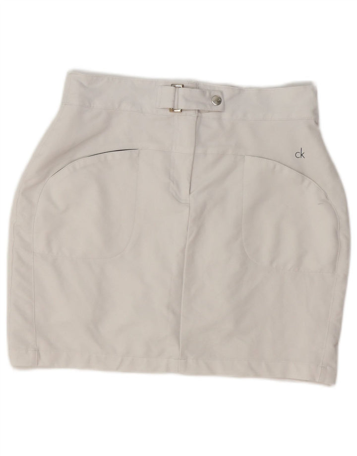 Calvin Klein ženska mini suknja UK 10 mala W28 bijeli poliester