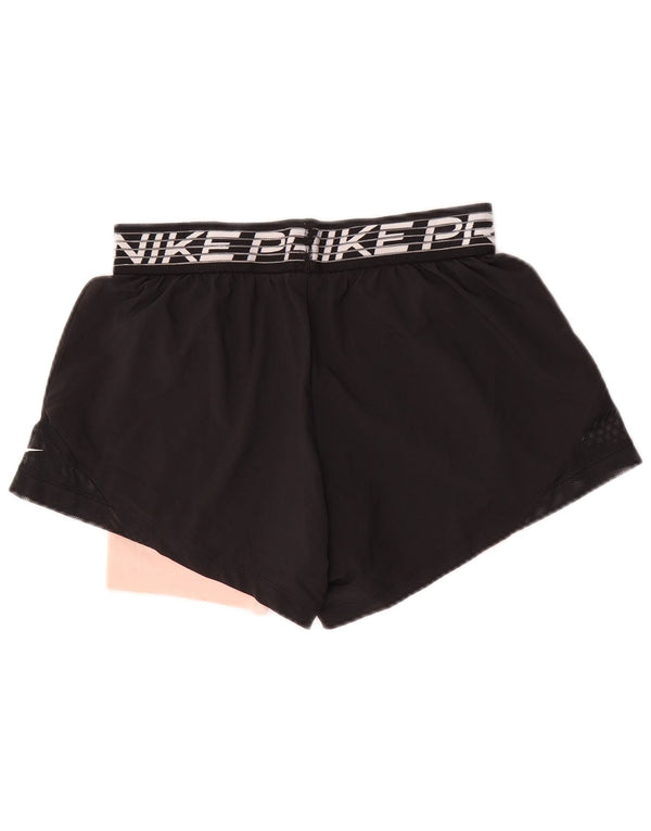 Nike ženske kratke sportske hlače Dri Fit Graphic UK 14 srednje crne boje