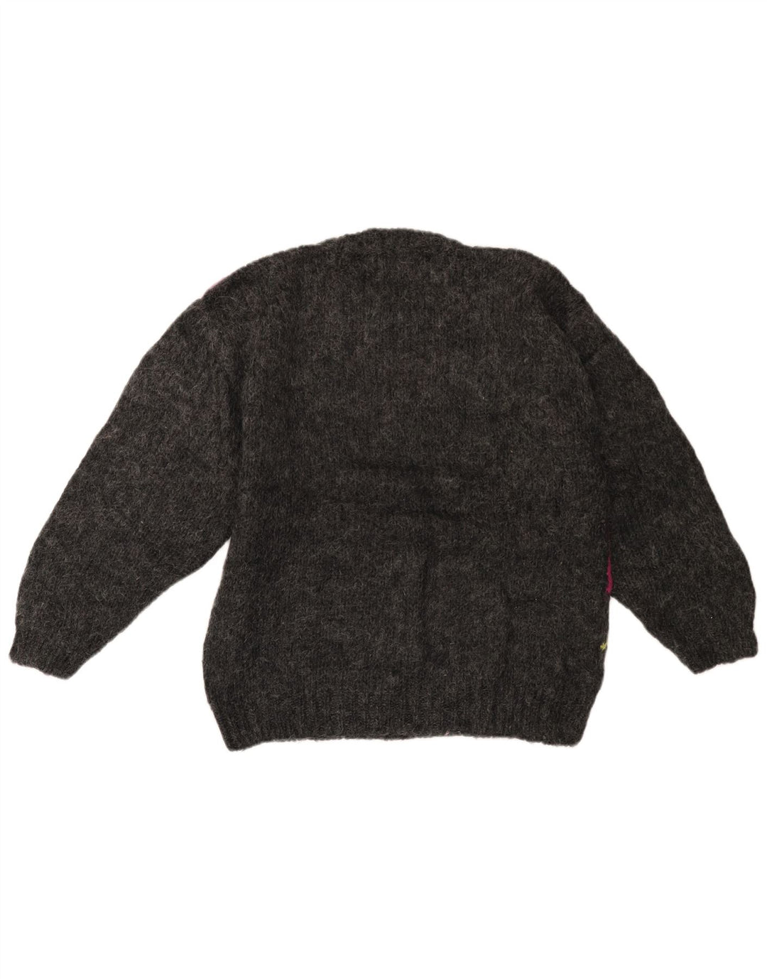 VINTAGE ženski džemper s okruglim izrezom UK 14 velikih sivih blokova