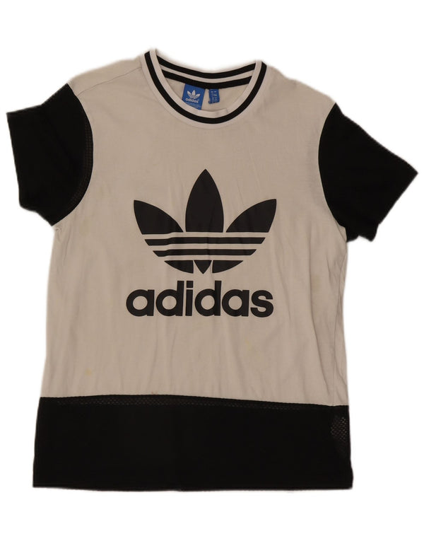 Adidas ženska majica kratkih rukava s grafičkim motivima UK 8, mali bijeli pamuk u blokovima boja