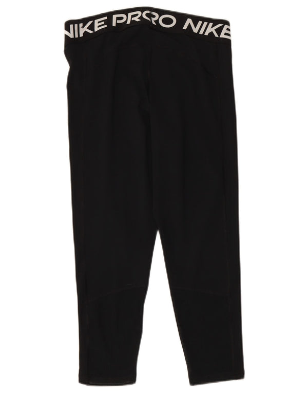 NIKE Ženske Dri Fit Graphic Leggings UK 14 Veliki crni poliester