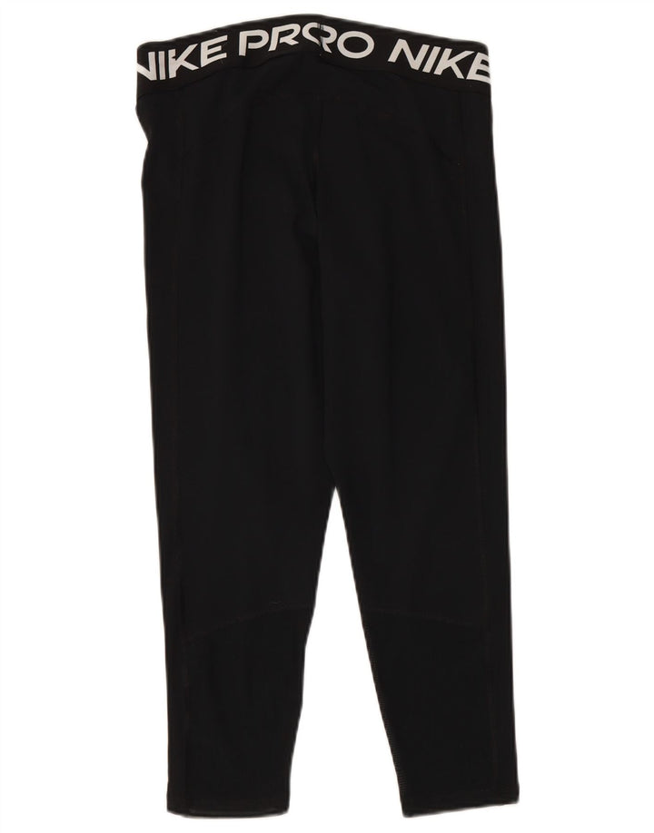 NIKE Ženske Dri Fit Graphic Leggings UK 14 Veliki crni poliester