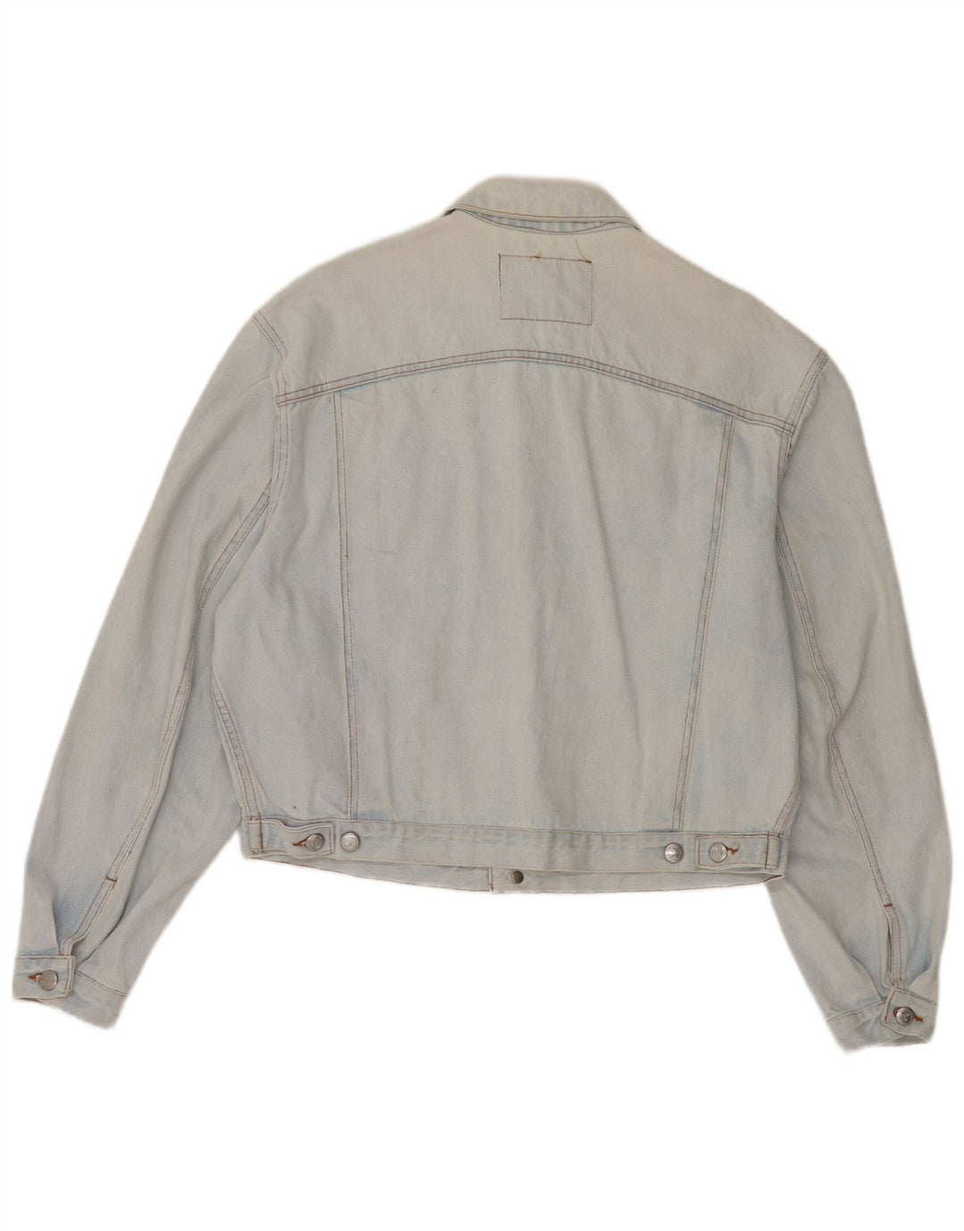 RIFLE Ženska crop prevelika traper jakna UK 10 Small Blue Cotton