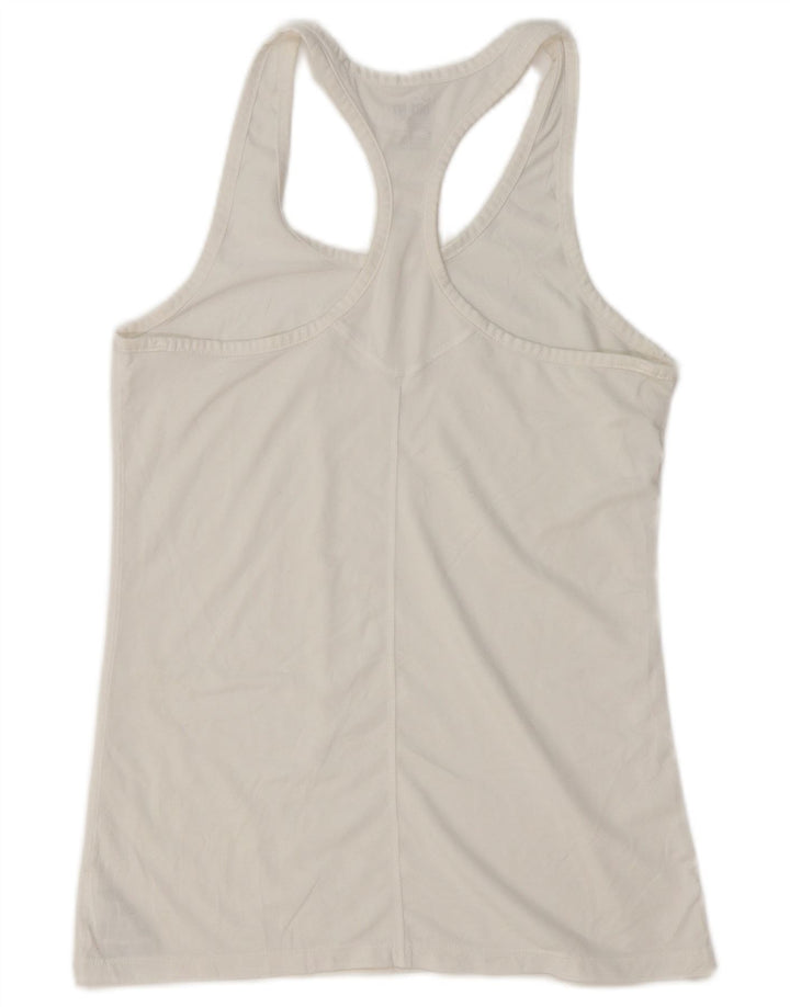 NIKE Ženski Dri Fit Slim Fit Vest Top UK 12 Srednji bijeli poliester