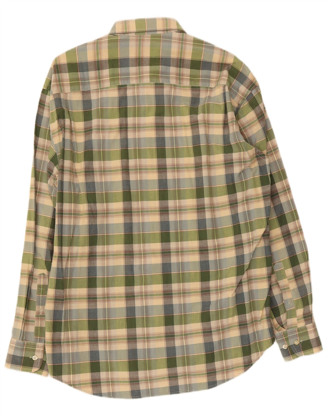 ANONIMA CAMICHE Mens Flannel Shirt Size 40/41 Medium Green Check Cotton