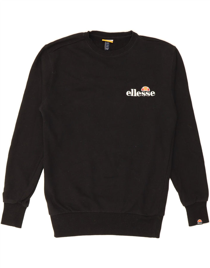 ELLESSE Mens Sweatshirt Jumper Small Black Cotton Vintage Ellesse and Second-Hand Ellesse from Messina Hembry 