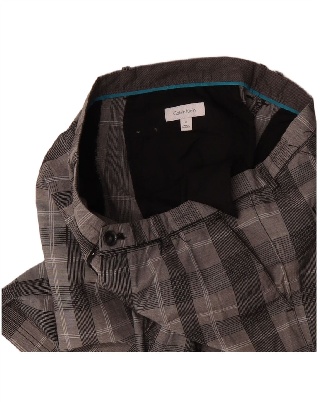 Calvin Klein muške chino kratke hlače W32 srednje sivi karirani pamuk