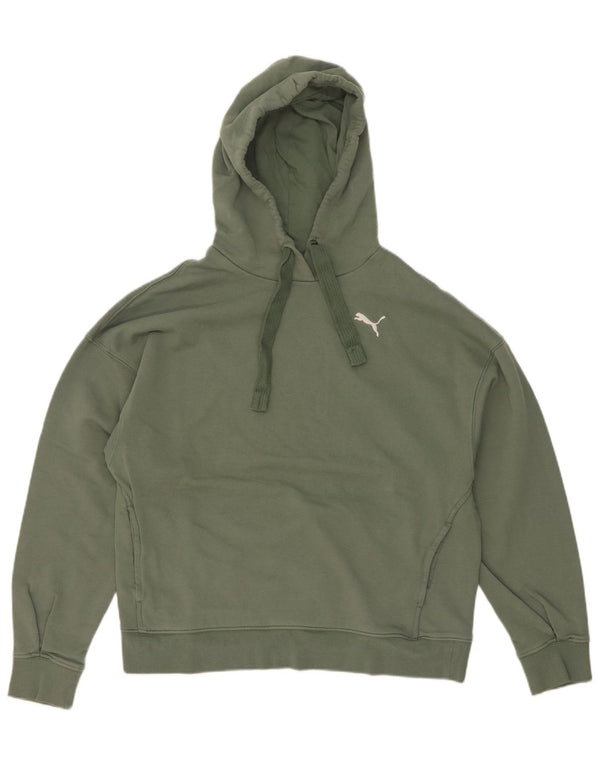 Puma ženska majica s kapuljačom UK 14 Srednje zeleni pamuk