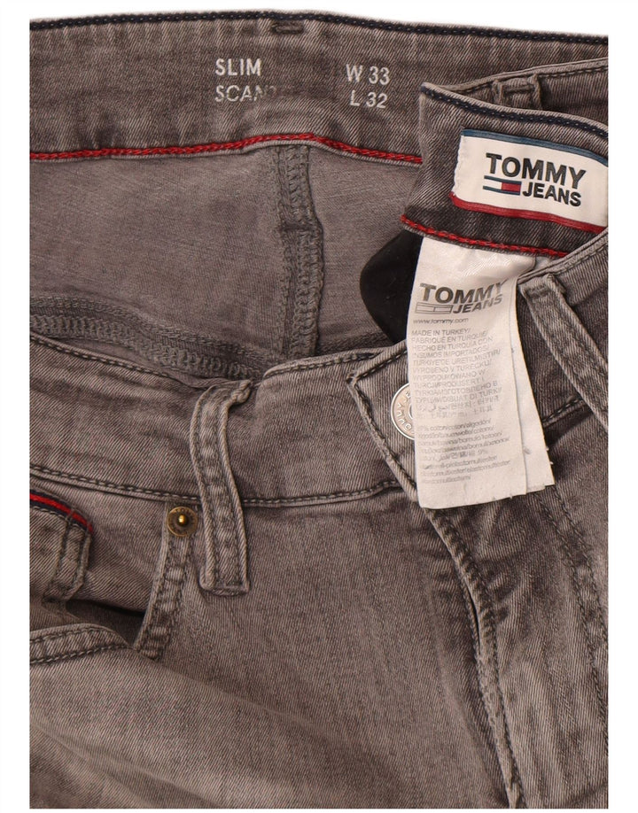 Tommy Hilfiger Muške uske traperice W33 L32 Sivi pamuk