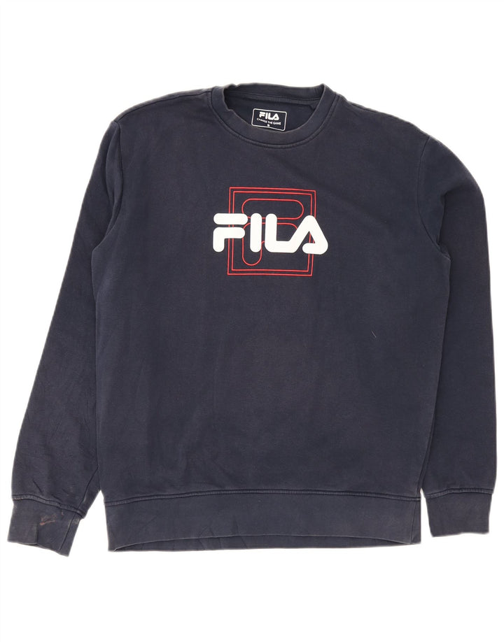 Fila muški džemper s grafičkim motivima, mali tamnoplavi pamuk